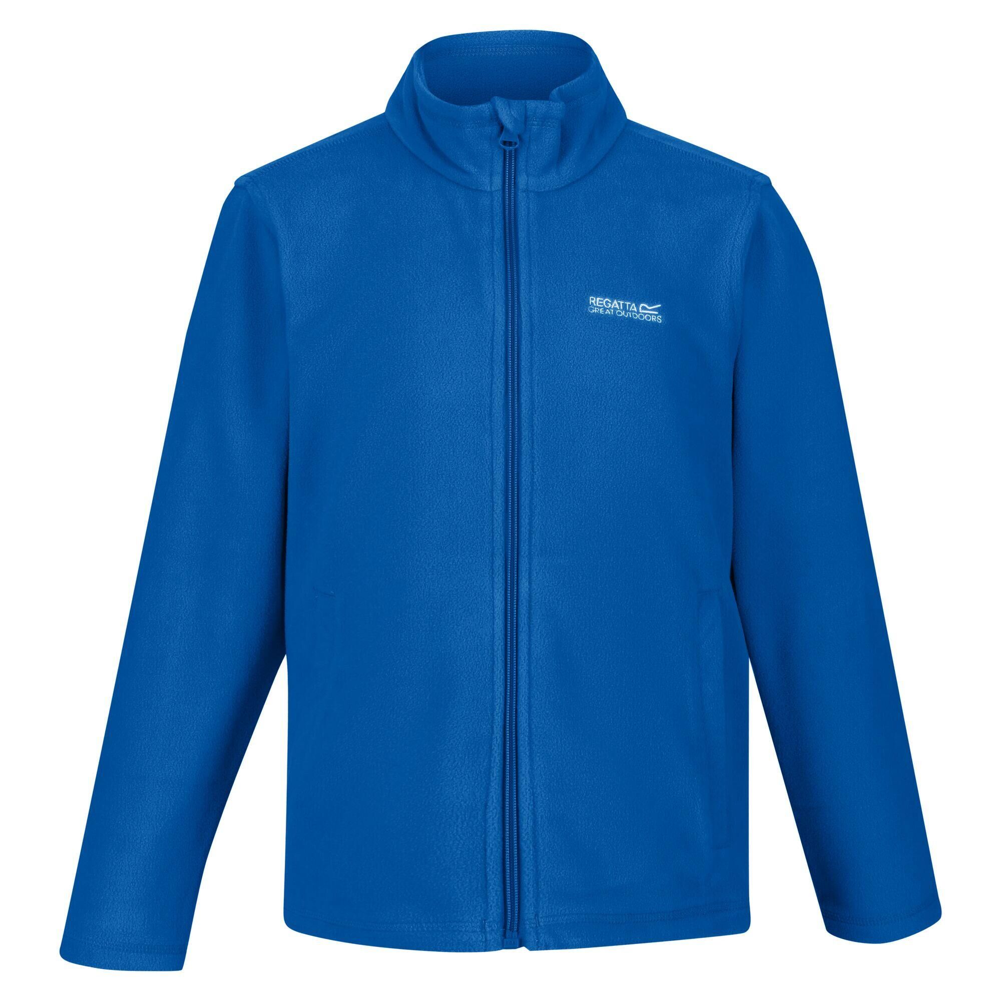 REGATTA King II Kids' Hiking Full Zip Fleece - Mid Blue/Navy