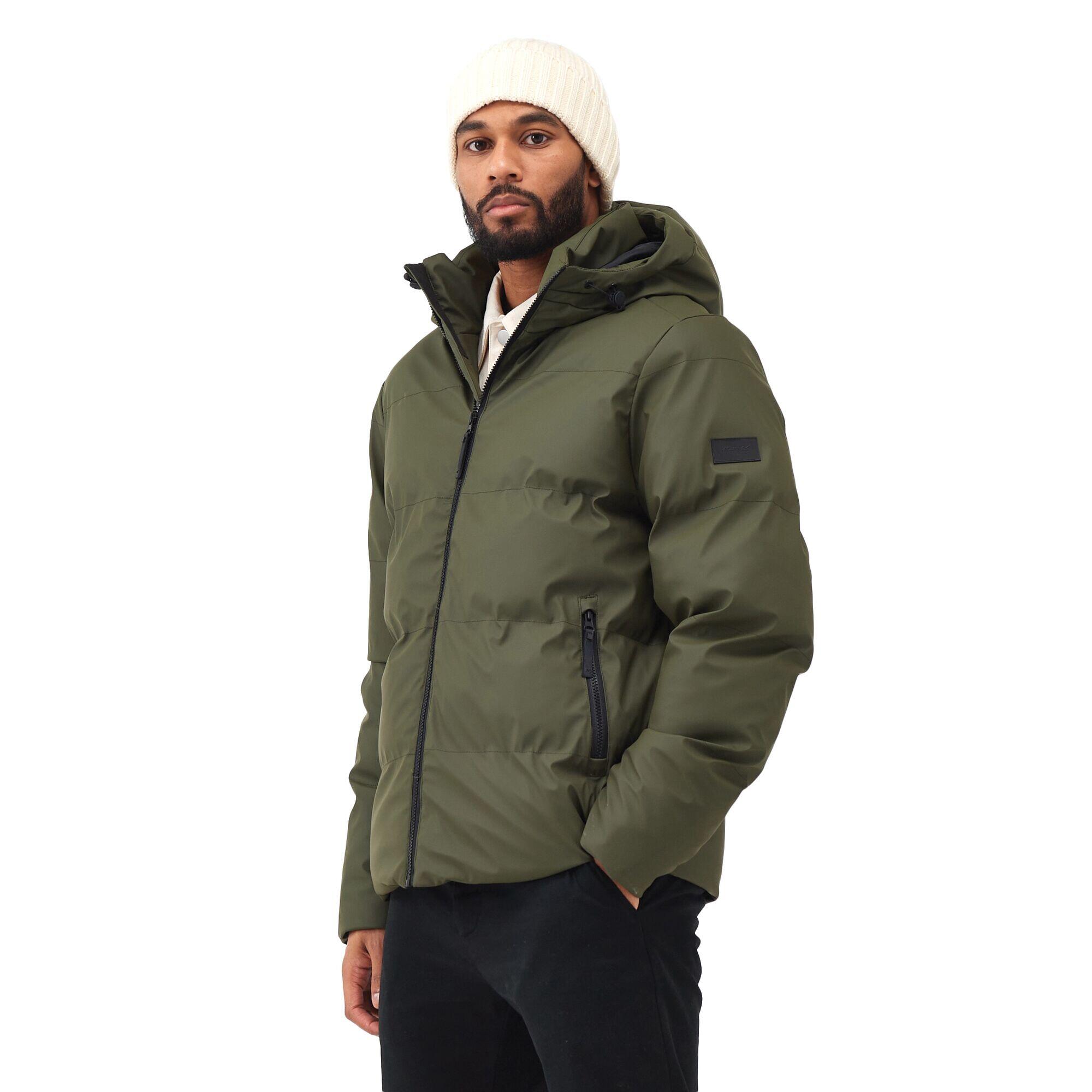 Mens Saltern Quilted Jacket (Dark Khaki) 3/5