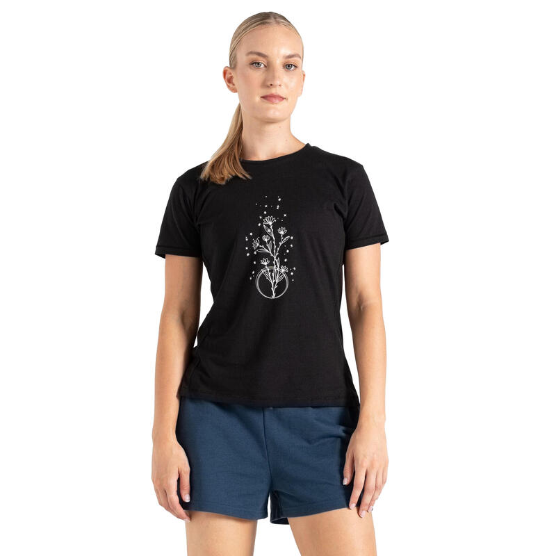 T-Shirt Flores Tranquility II Mulher Preto