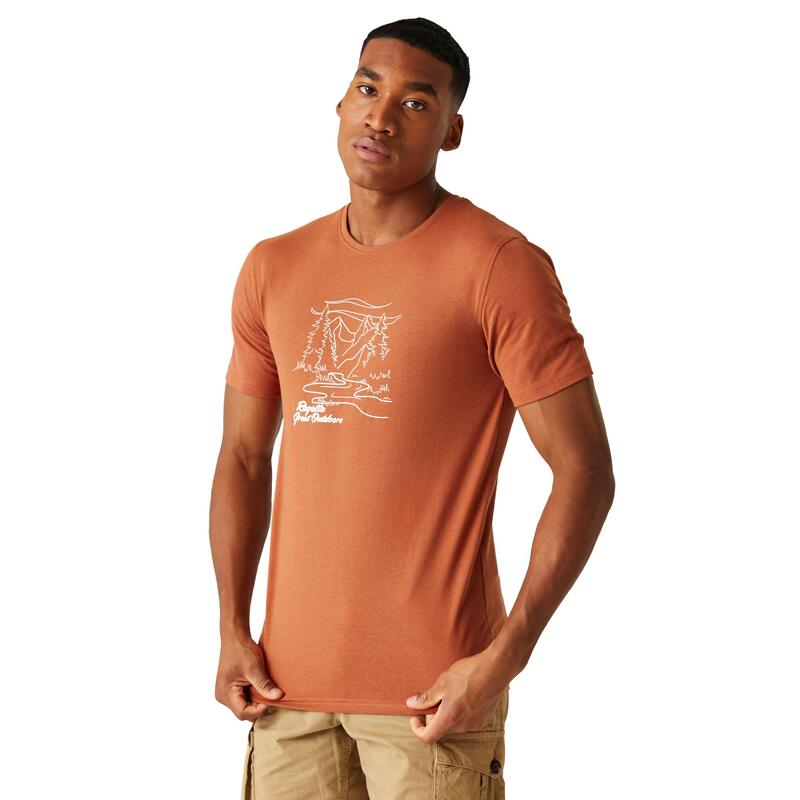 Camiseta Cline VIII Río para Hombre Arcilla Cocida Naranja