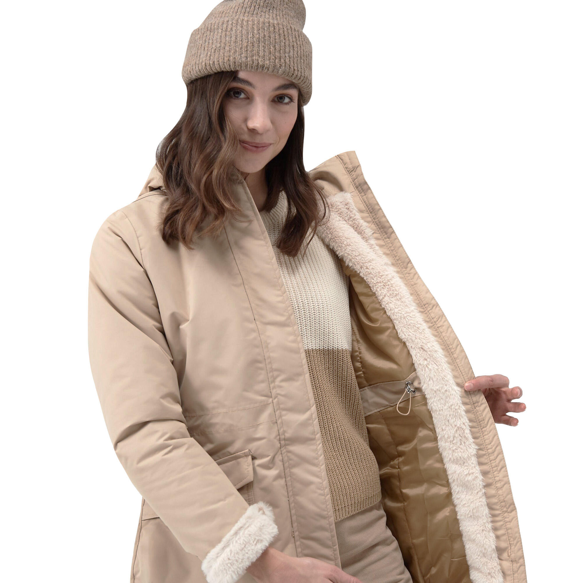 "Romine" Parka Wasserfest für Damen Gerstenkorn Gelb/Helles Vanillegelb 4/5