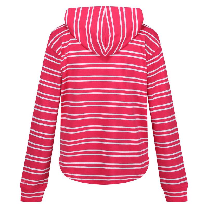 Sudadera Minerve de Rayas para Mujer Rosa Fuerte, Blanco