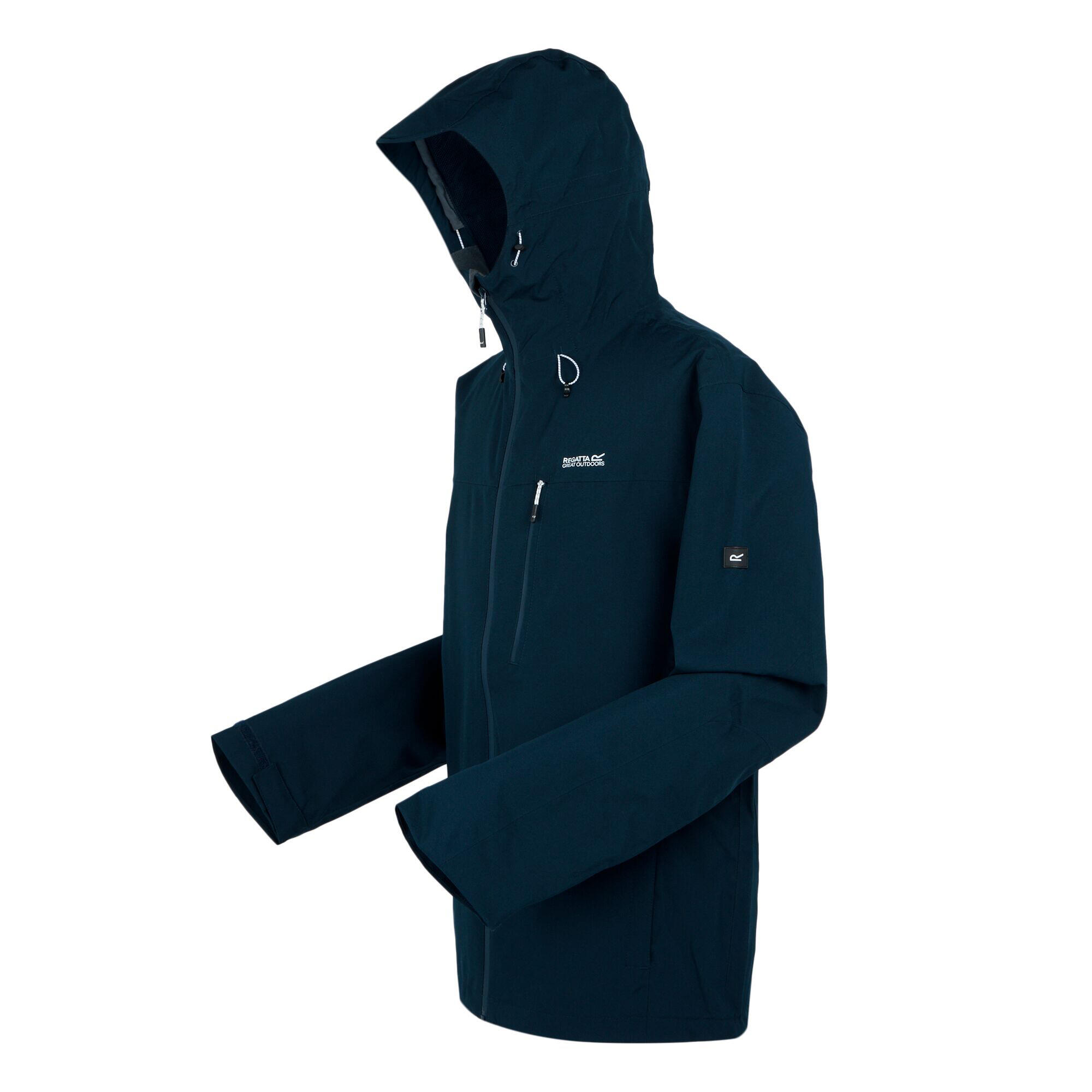 Mens Birchdale Waterproof Hooded Jacket (Navy/Navy) 3/4