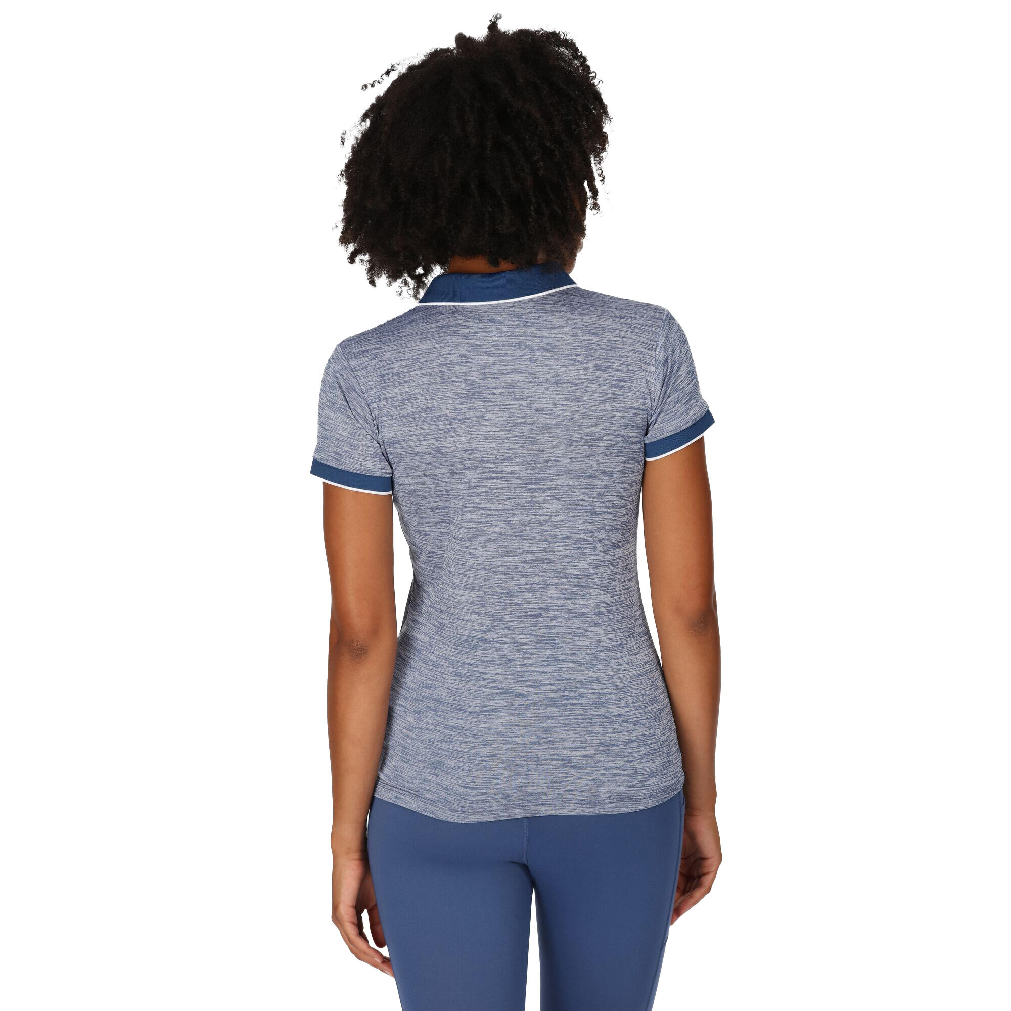 Womens/Ladies Remex II Polo Neck TShirt (Dusty Denim) 4/5