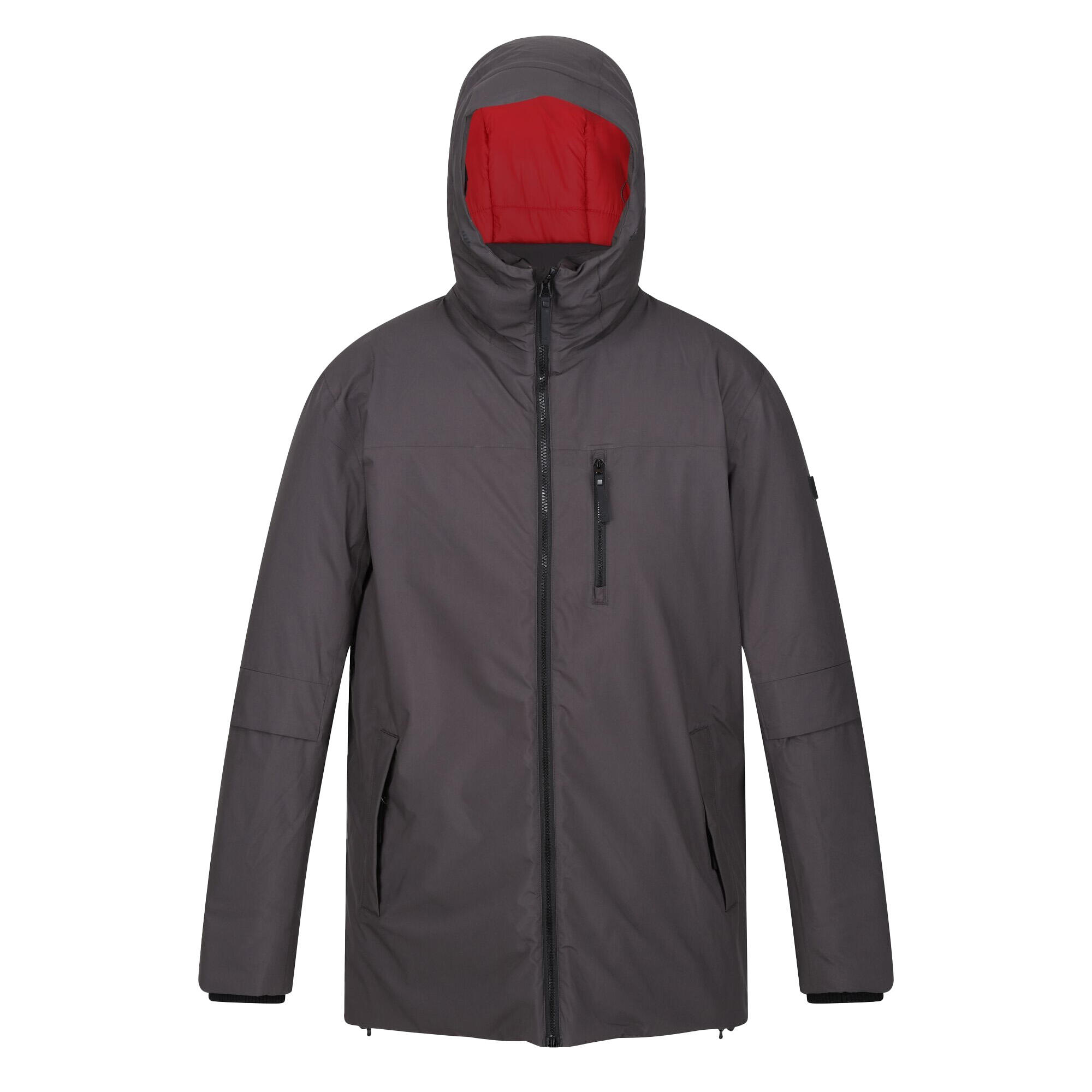 REGATTA Mens Yewbank II Parka (Ash/Danger Red)