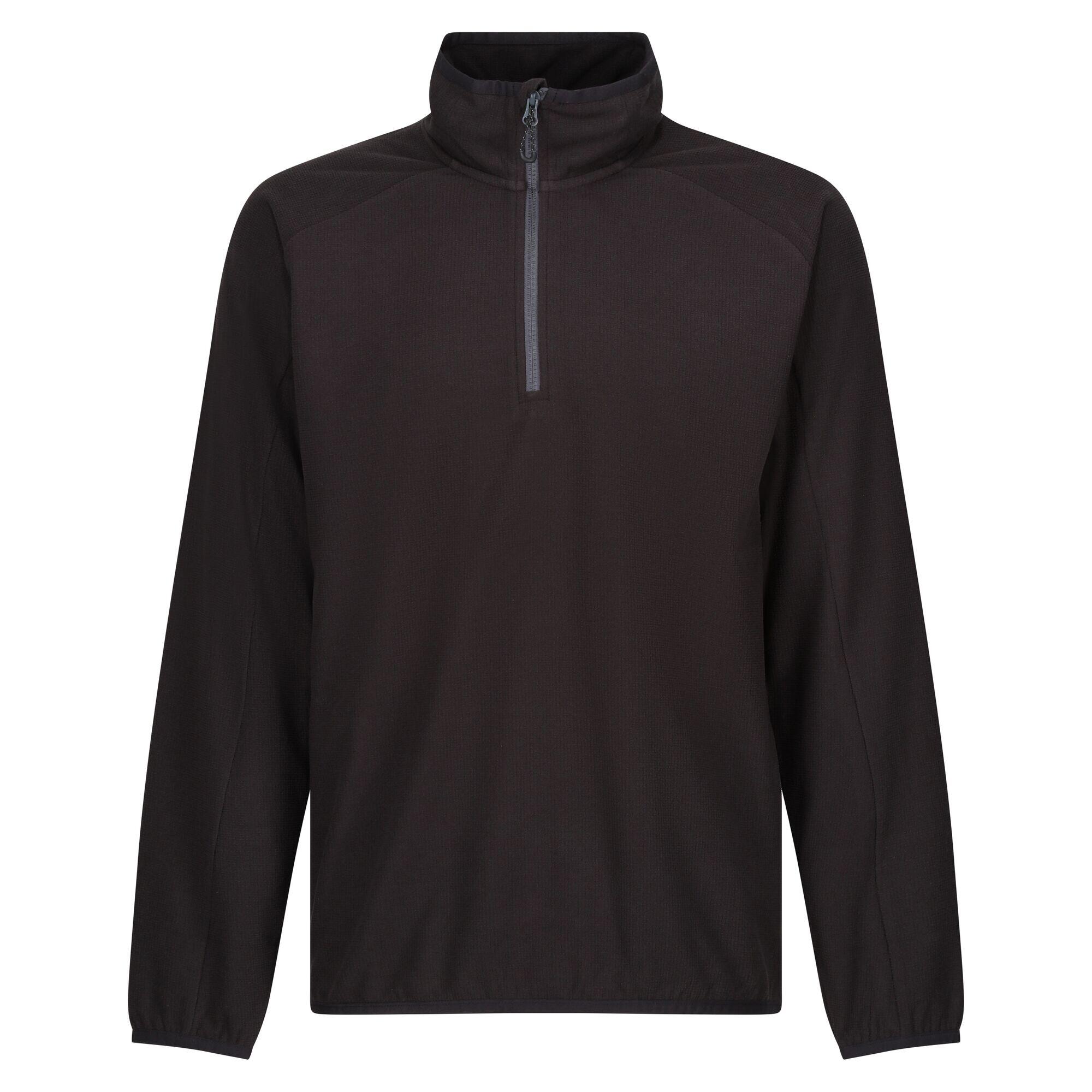 REGATTA Heren fleece top met halve rits (Zwart/Seal Grey)