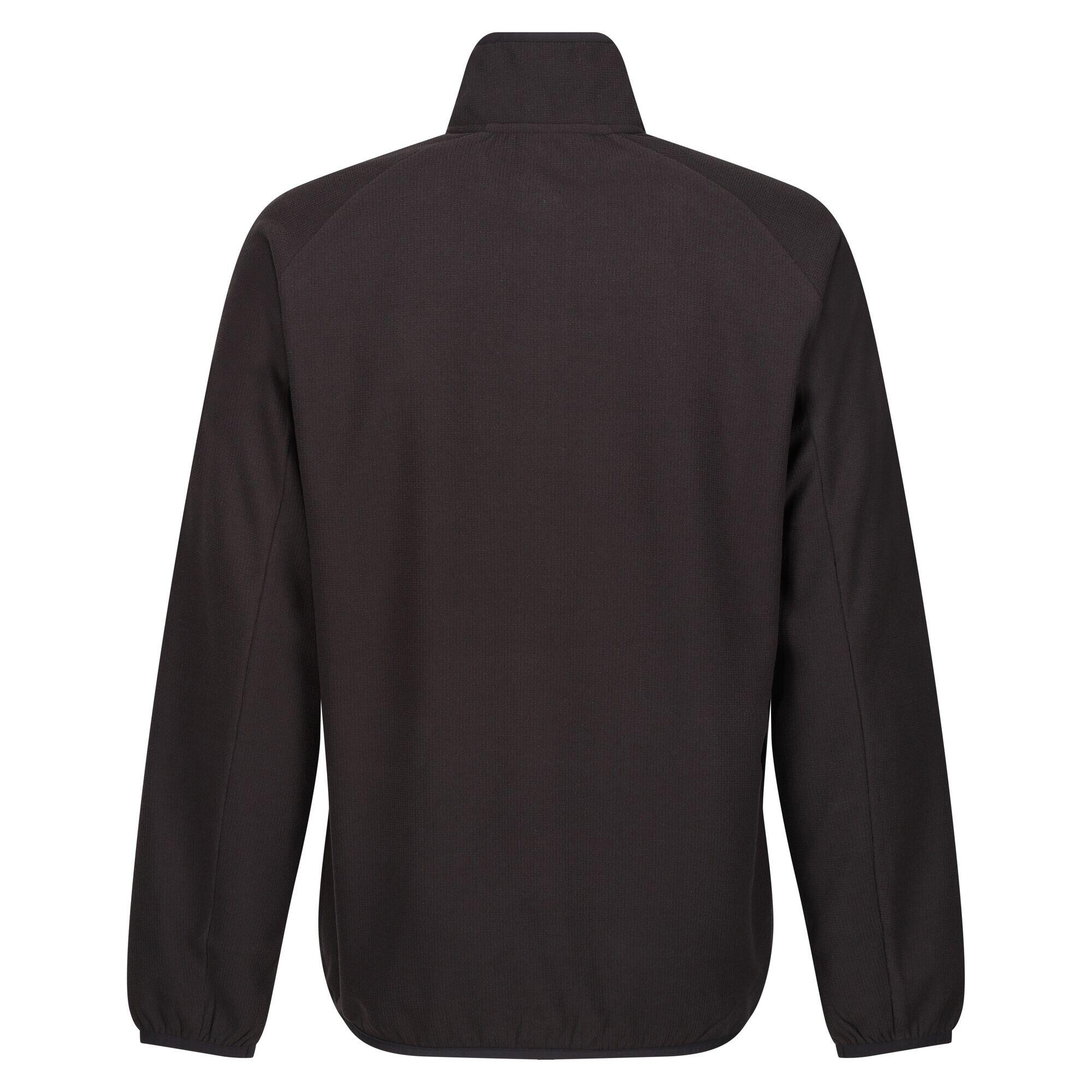 Heren fleece top met halve rits (Zwart/Seal Grey) 2/4