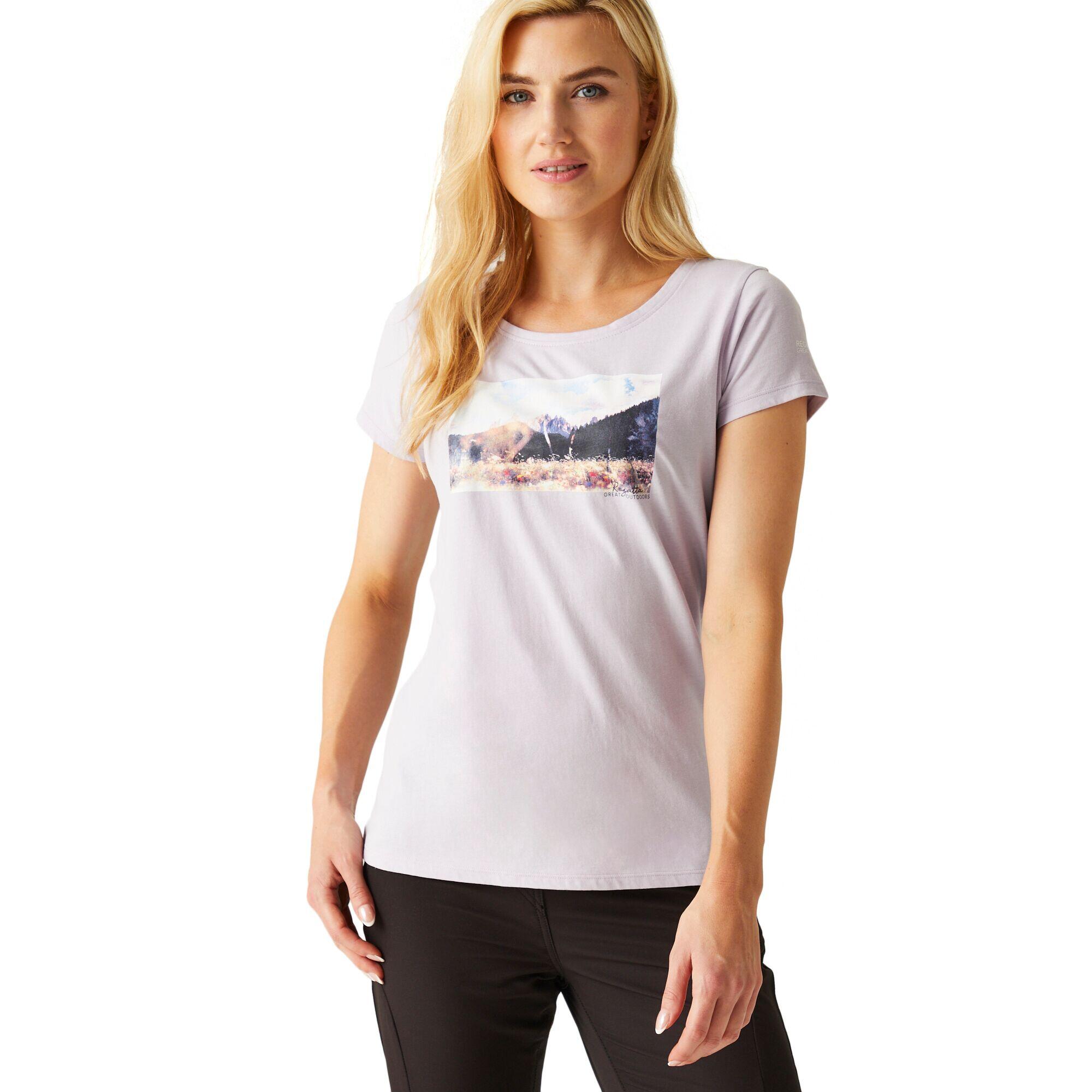 Womens/Ladies Breezed IV Mountain TShirt (Lilac Frost) 4/5