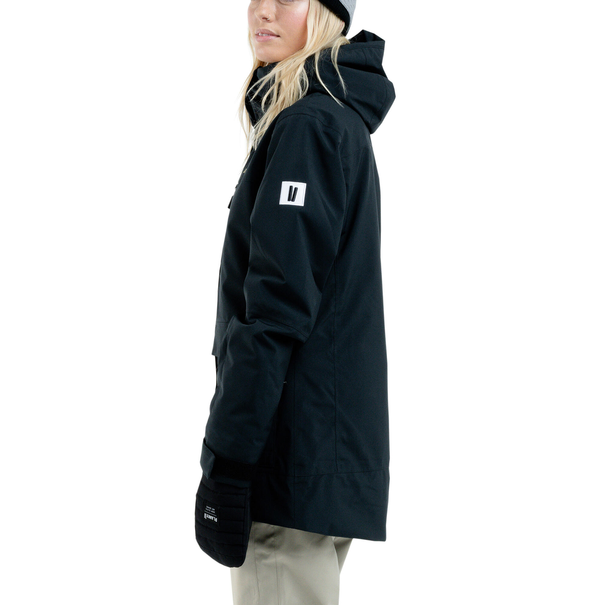 Planks All-Time Women's Insulated Ski Jacket in Black Ladies Hooded Snow Coat 2/4