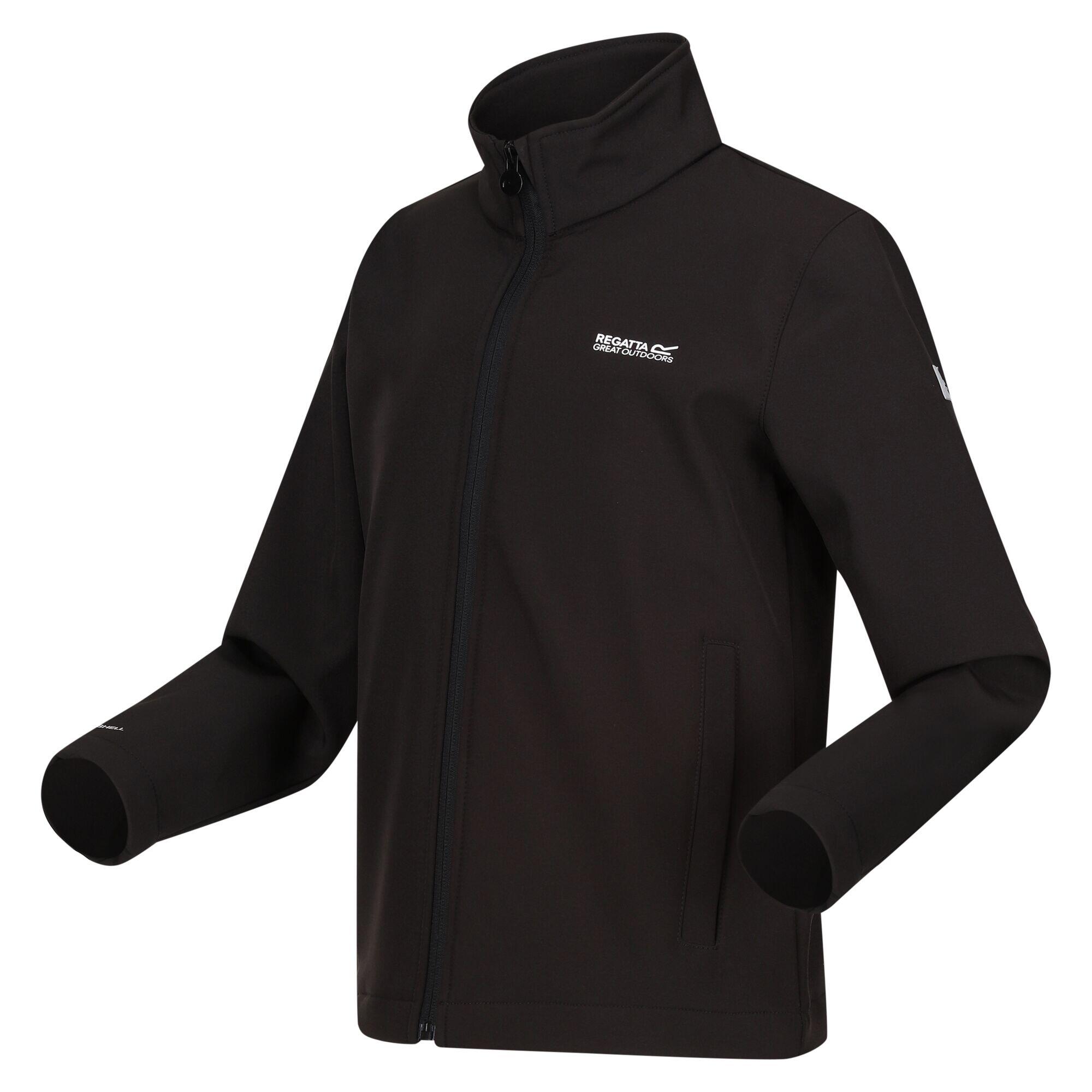 Childrens/Kids Cera Soft Shell Jacket (Black) 3/5