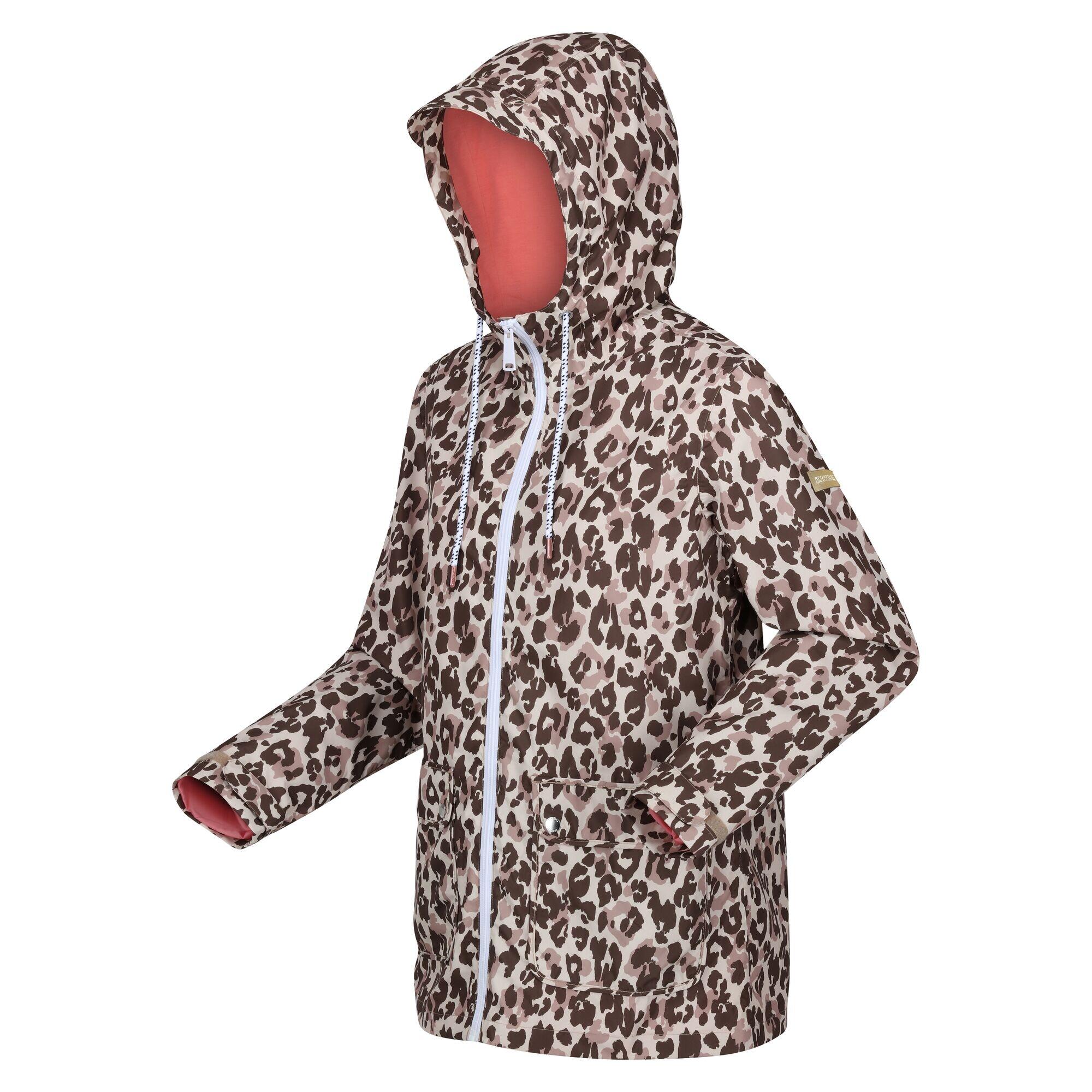 Womens/Ladies Bayletta Leopard Print Waterproof Jacket (Brown) 3/5