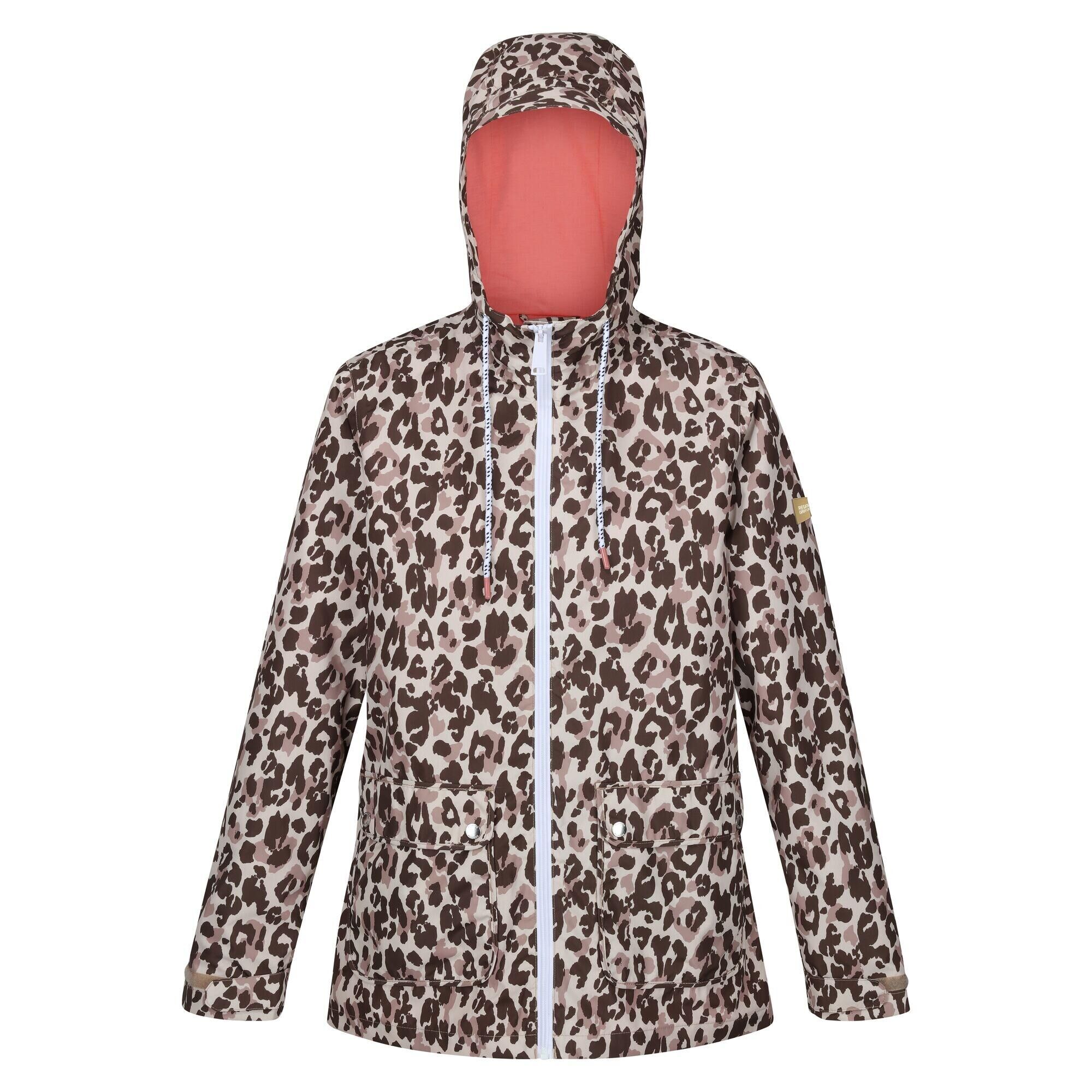 REGATTA Womens/Ladies Bayletta Leopard Print Waterproof Jacket (Brown)