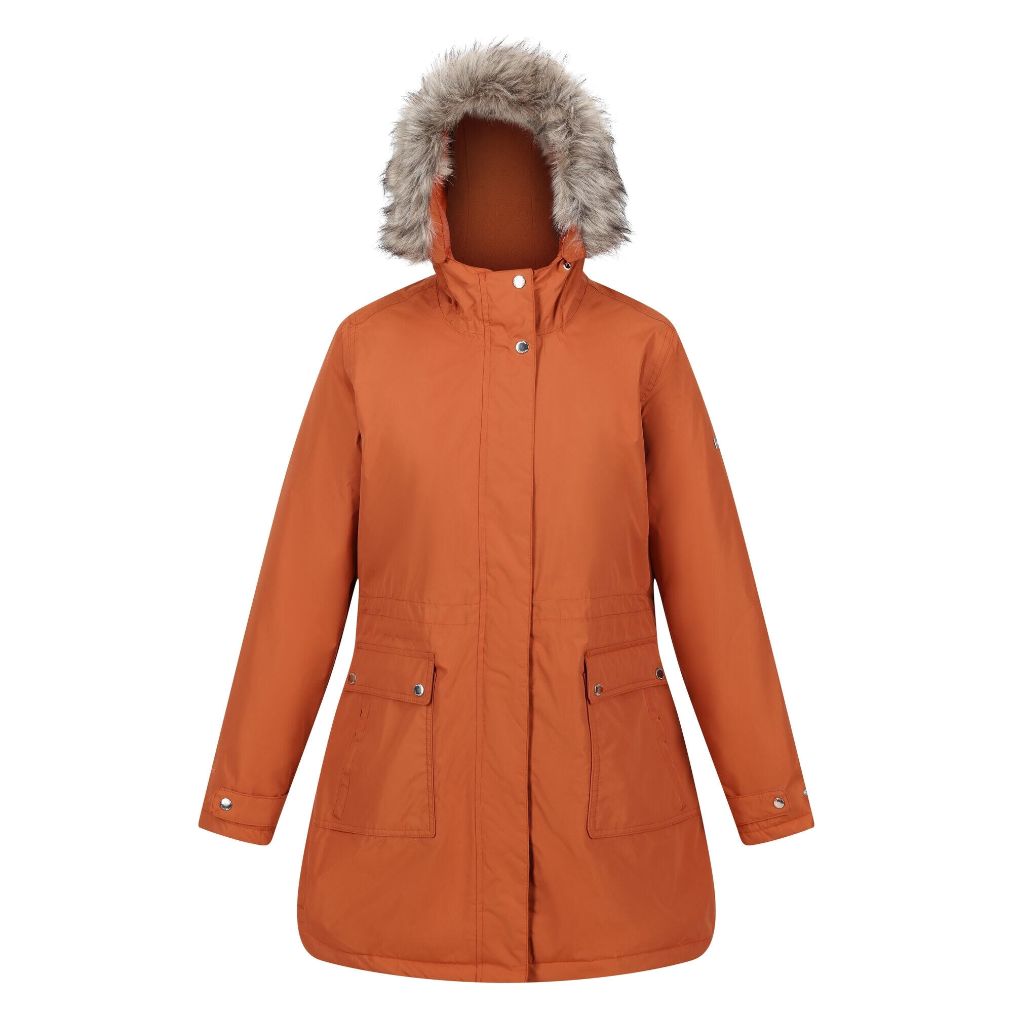 Womens/Ladies Sabinka Faux Fur Trim Parka (Burnt Copper) 1/5