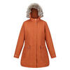 Dames Sabinka parka met bontrand (Verbrand koper)