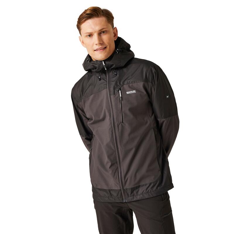 Chaqueta Impermeable Highton III de Elástico para Hombre Ceniza, Negro