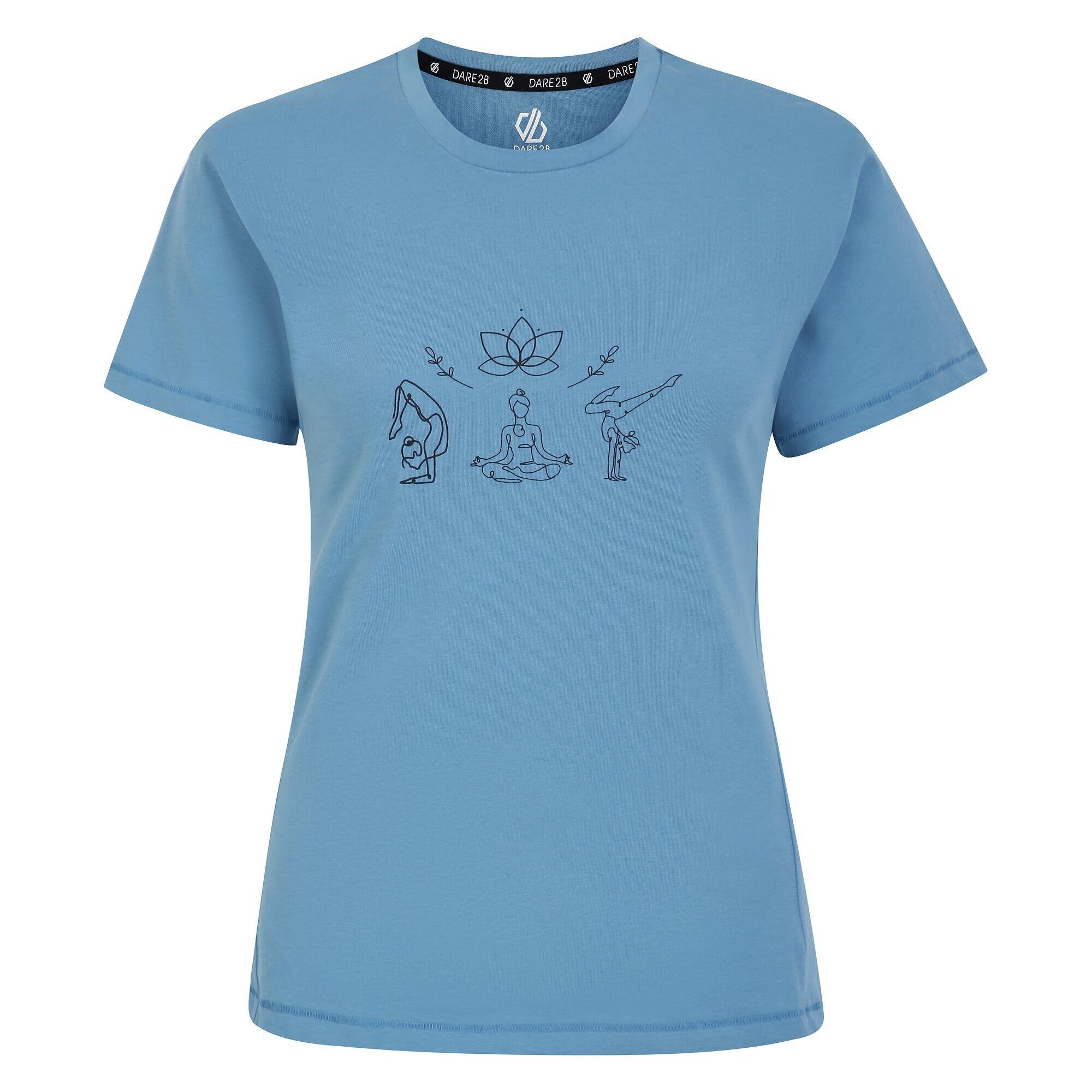 Womens/Ladies Tranquility II Yoga Pose TShirt (Niagara Blue) 1/5