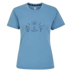 Camiseta Tranquility II Postura de Yoga para Mujer Azul Niágara