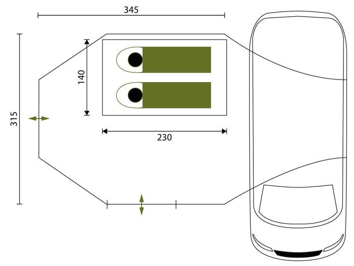Tenda da campeggio per Minivan - Aarhus Travel 2 - Outdoor - 345x315cm 7/7