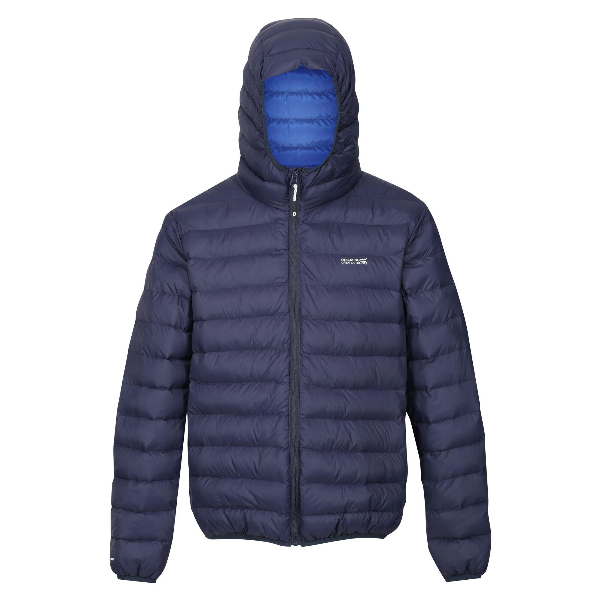 Mens Baffled Hooded Jacket (Navy) 1/5