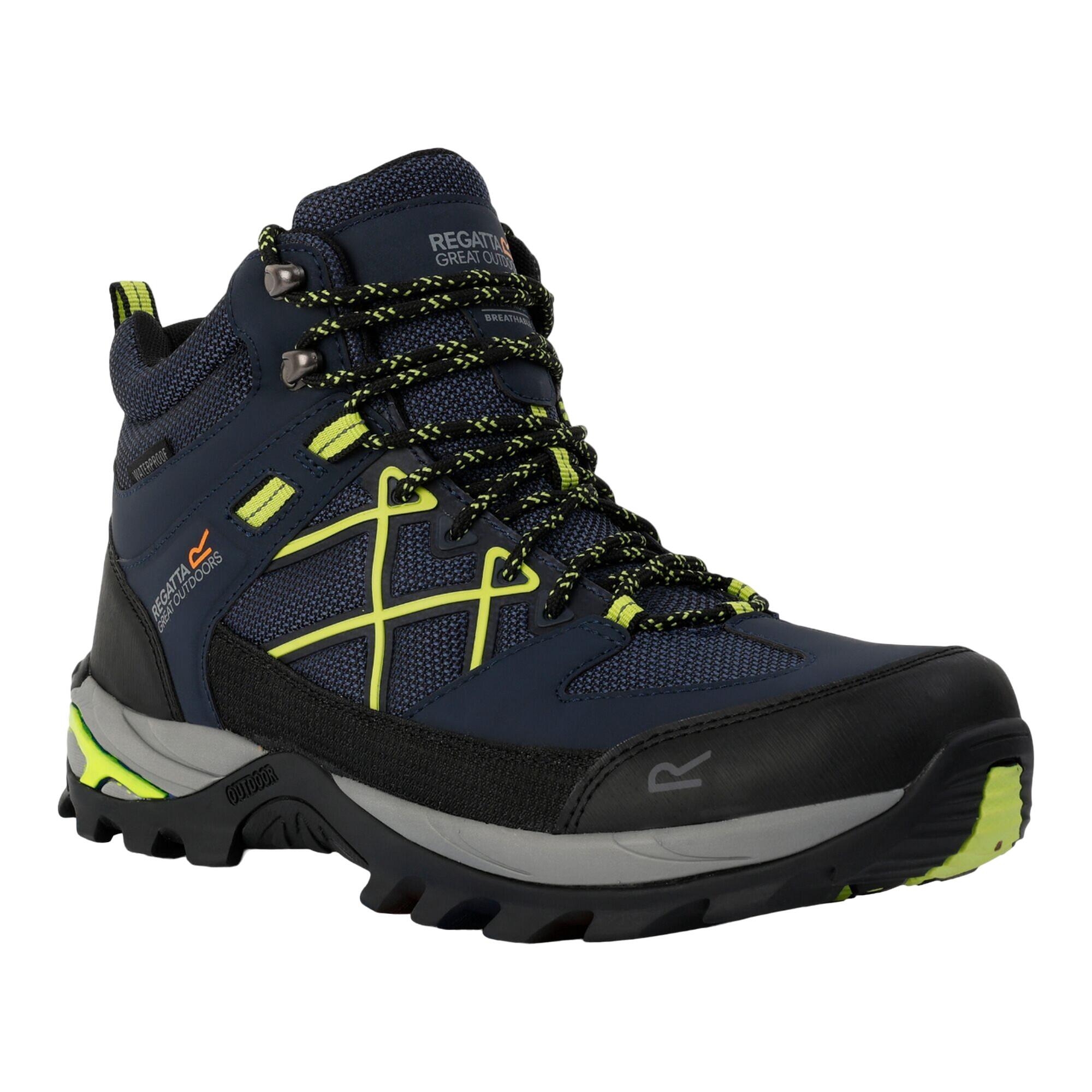 SAMARIS Men's walking boots (Navy blue / Neon green)