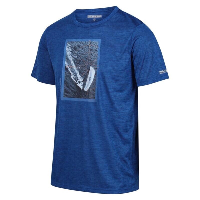 Heren Fingal VIII Zeilboot Marl TShirt (Oxford Blauw)