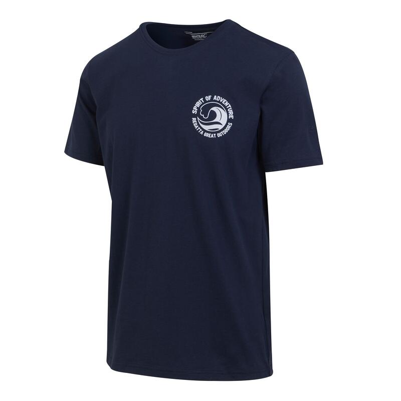 Heren Cline VIII rug Tshirt met opdruk (Marine)