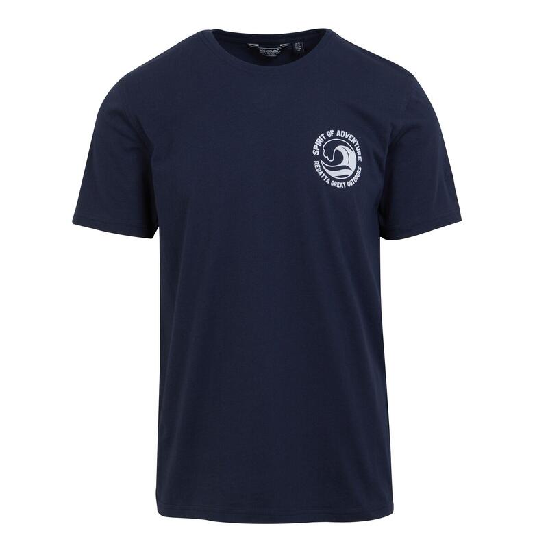 Camiseta Cline VIII Estampado en Espalda para Hombre Marino