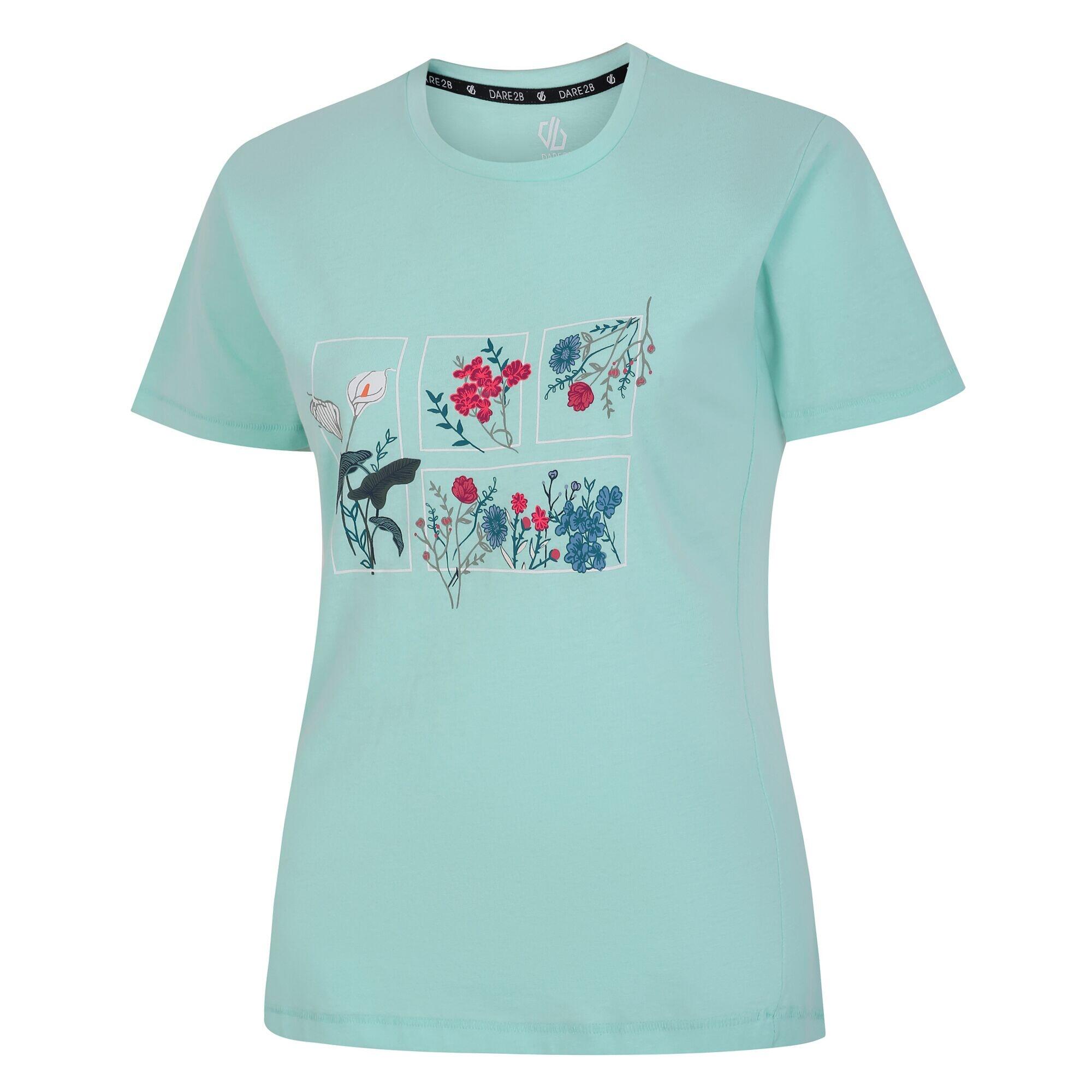 Womens/Ladies Tranquility II Floral TShirt (Mint Green) 3/5