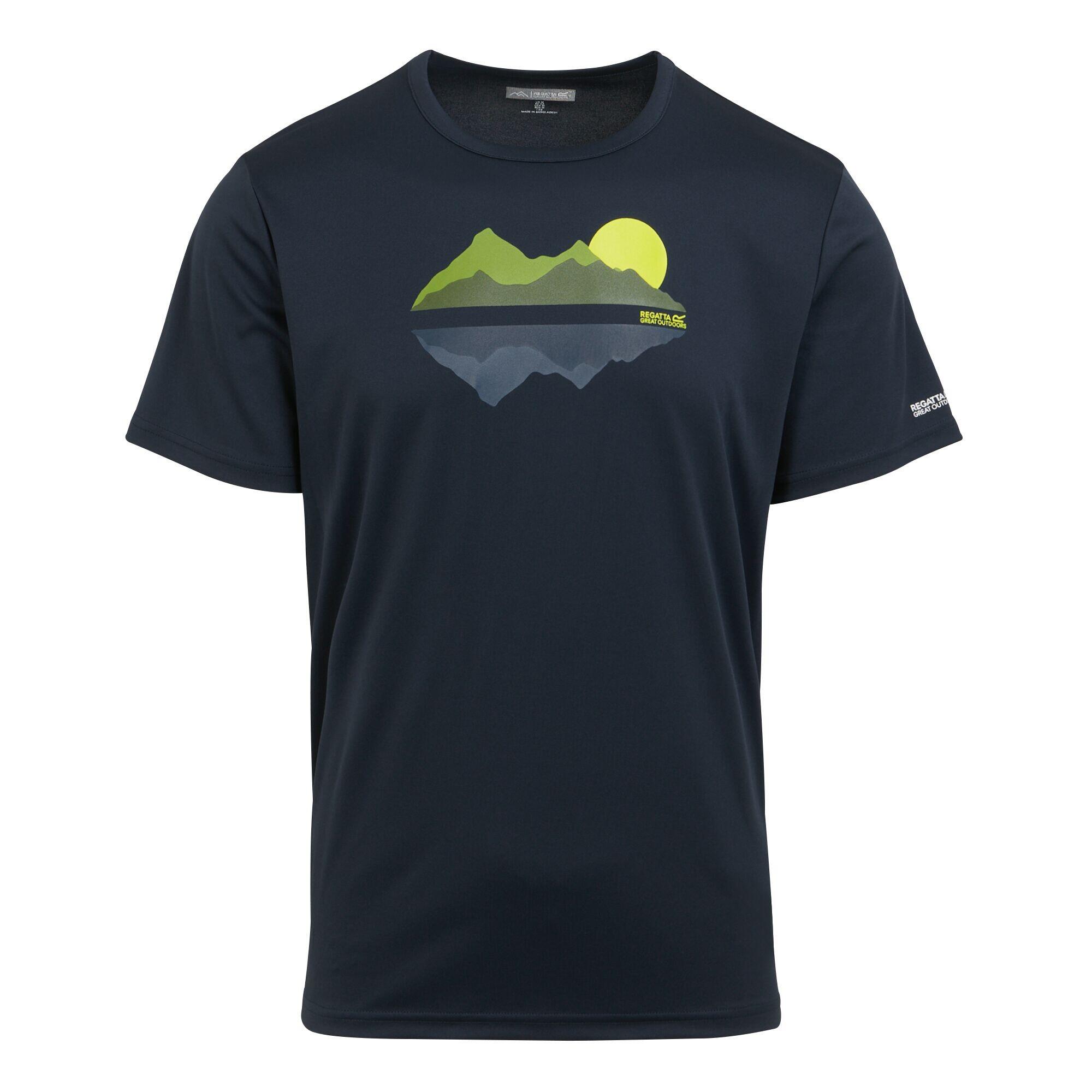 Mens Fingal VIII Mountain TShirt (Navy) 1/5