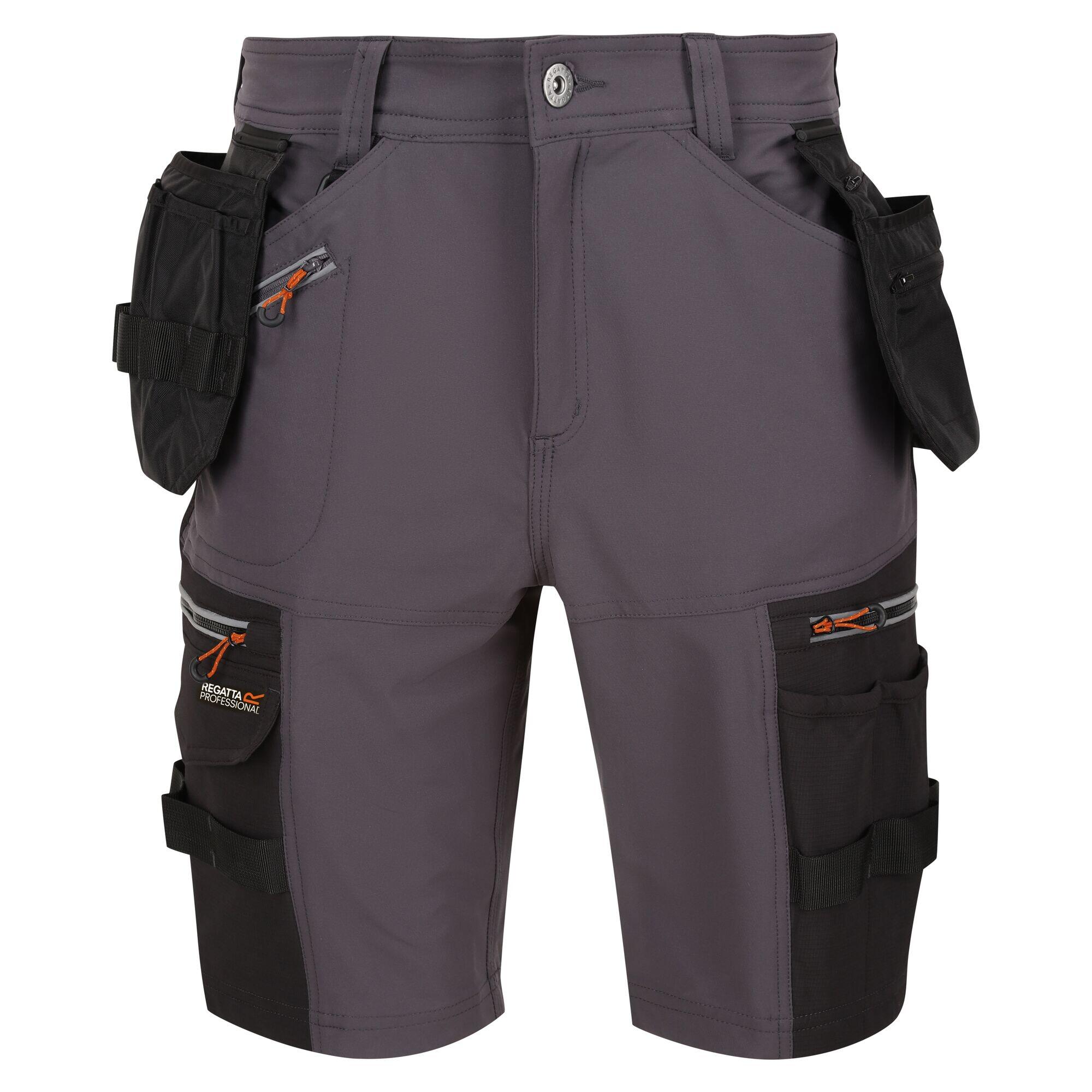 REGATTA Mens Infiltrate Detachable Holster Pocket Shorts (Iron/Black)
