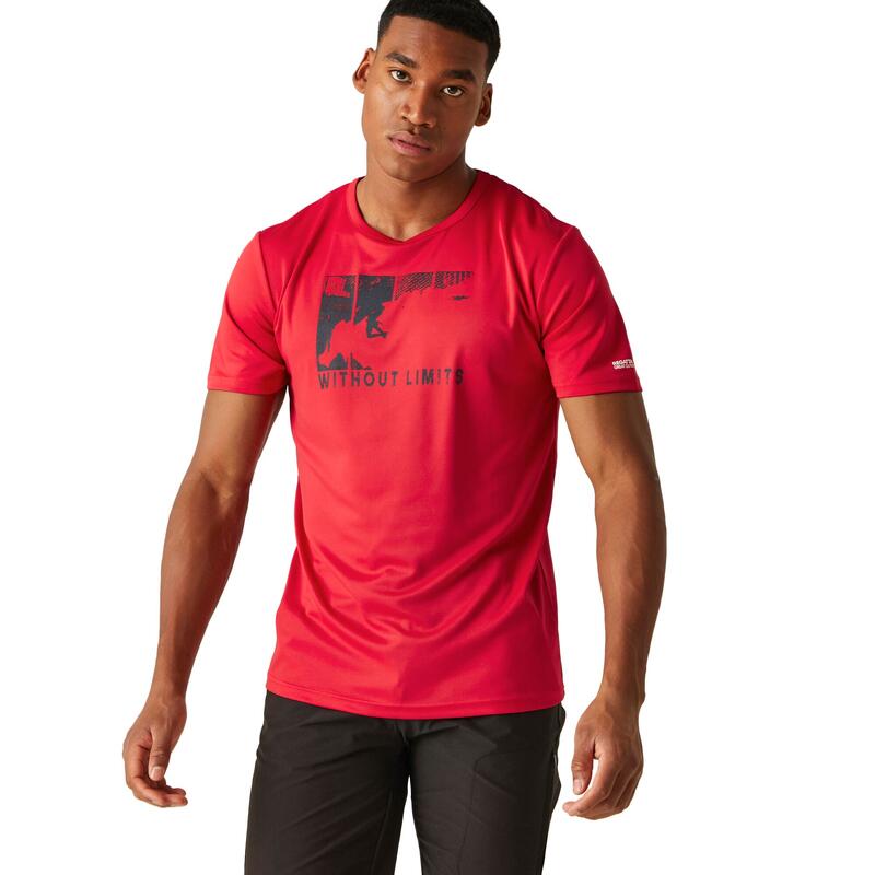 Camiseta Fingal VIII Montañismo para Hombre Rojo Peligro
