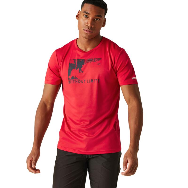 T-Shirt de alpinismo Fingal VIII para homem Vermelho Perigo