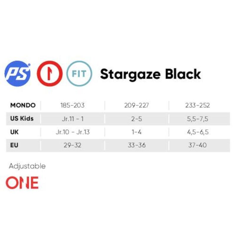 Powerslide One Stargaze inlineskates 85A zwart/blauw maat 33/36