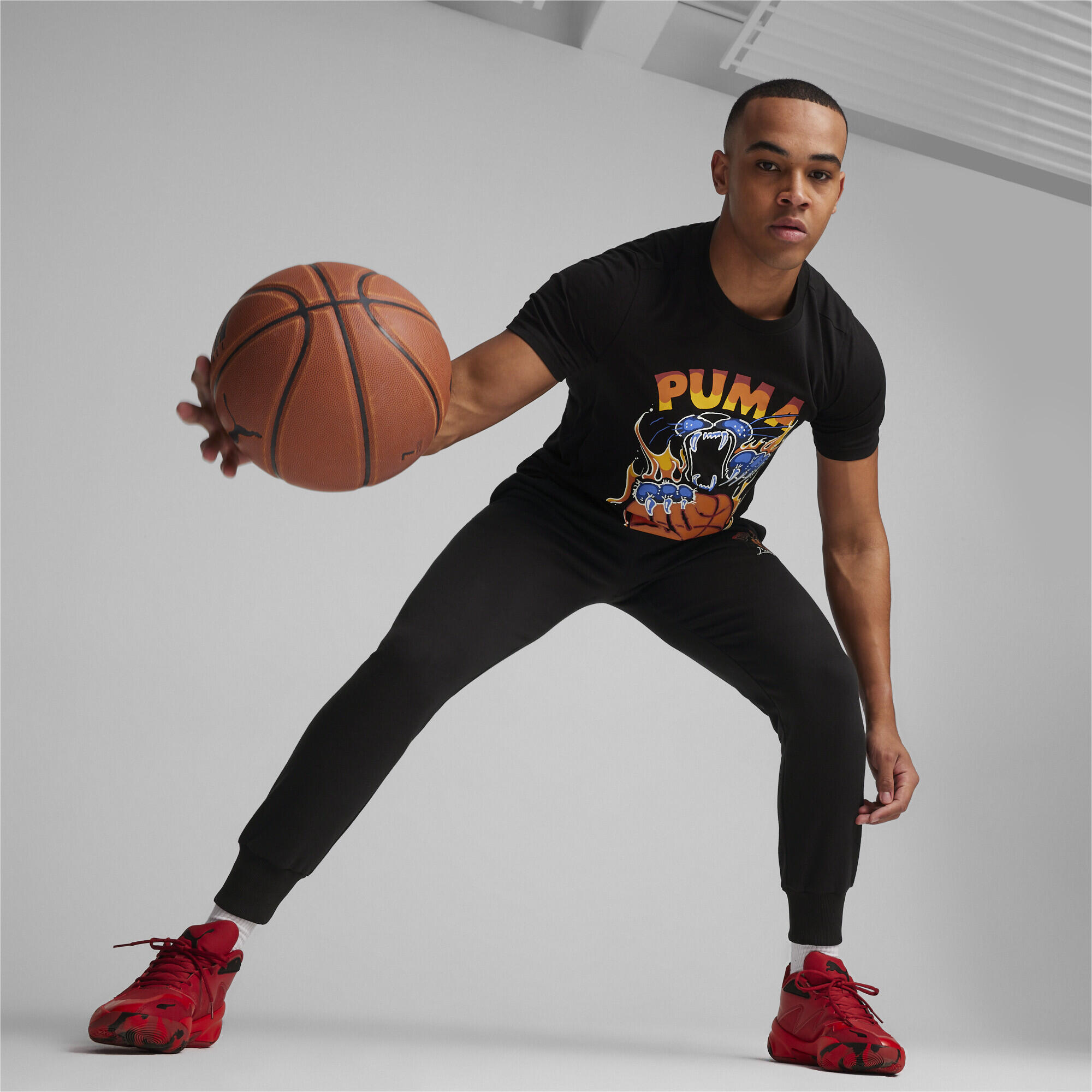 T-shirt da basket TSA da uomo PUMA Black 4/6