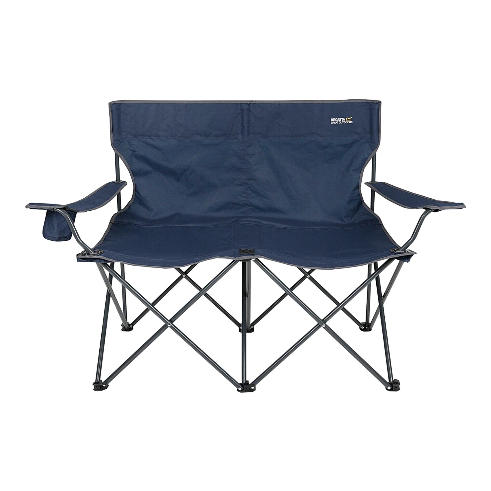 REGATTA Isla Logo Travel 2 Person Camping Chair (Navy/Seal Grey)