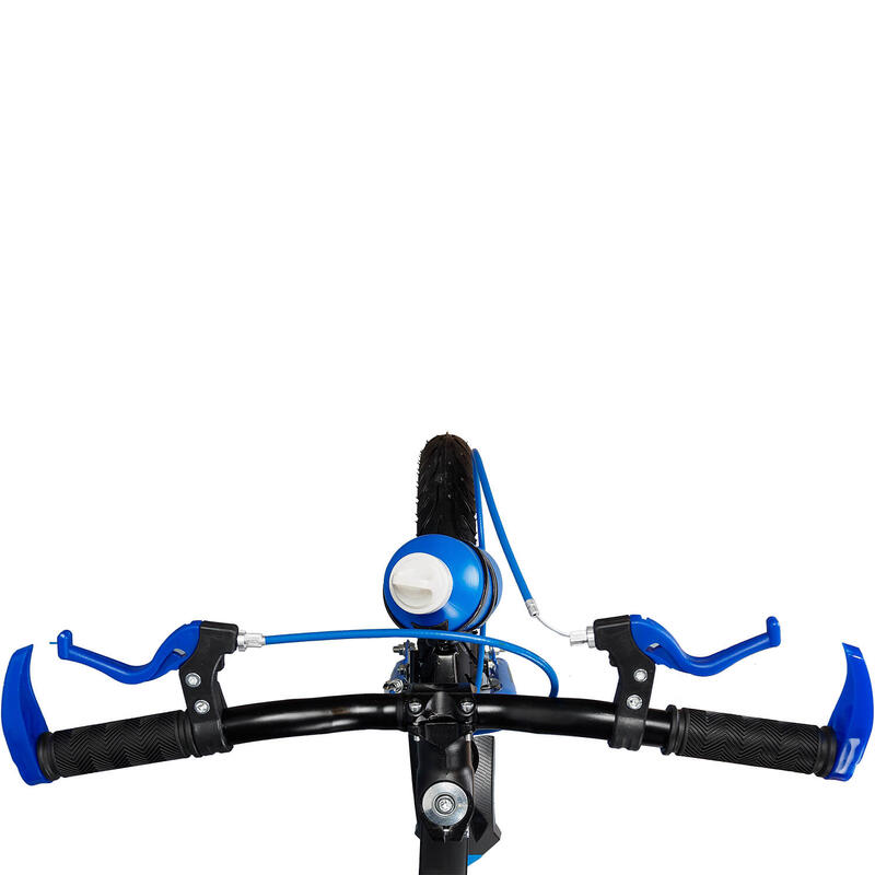 Bicicleta copii 5-7 ani cu roti ajutatoare,bidon apa Genesis II,16 inch,albastru