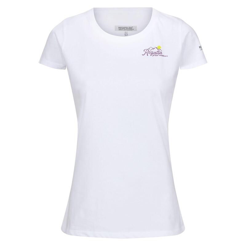 Dames Breezed IV rug Tshirt met opdruk (Wit)