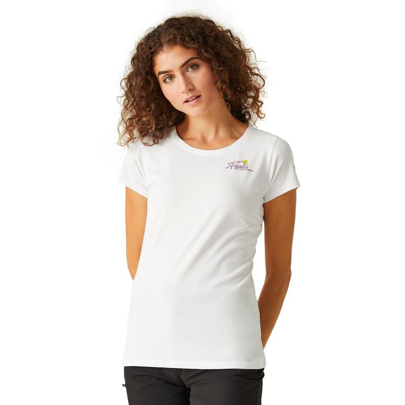 Dames Breezed IV rug Tshirt met opdruk (Wit)