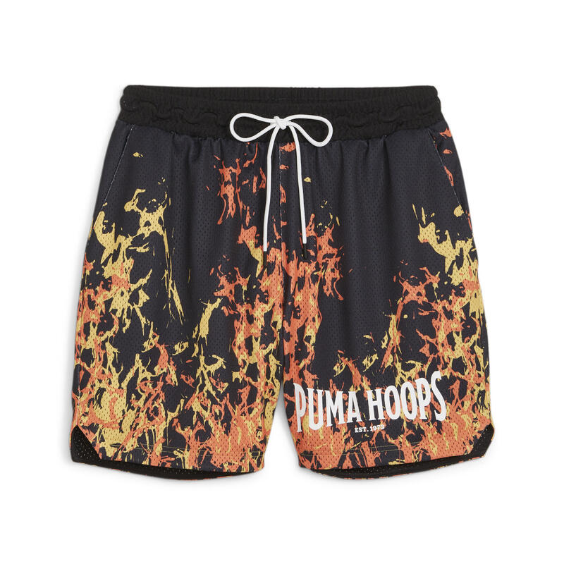 Short de basketball Straight Flames PUMA HOOPS PUMA Black Aop