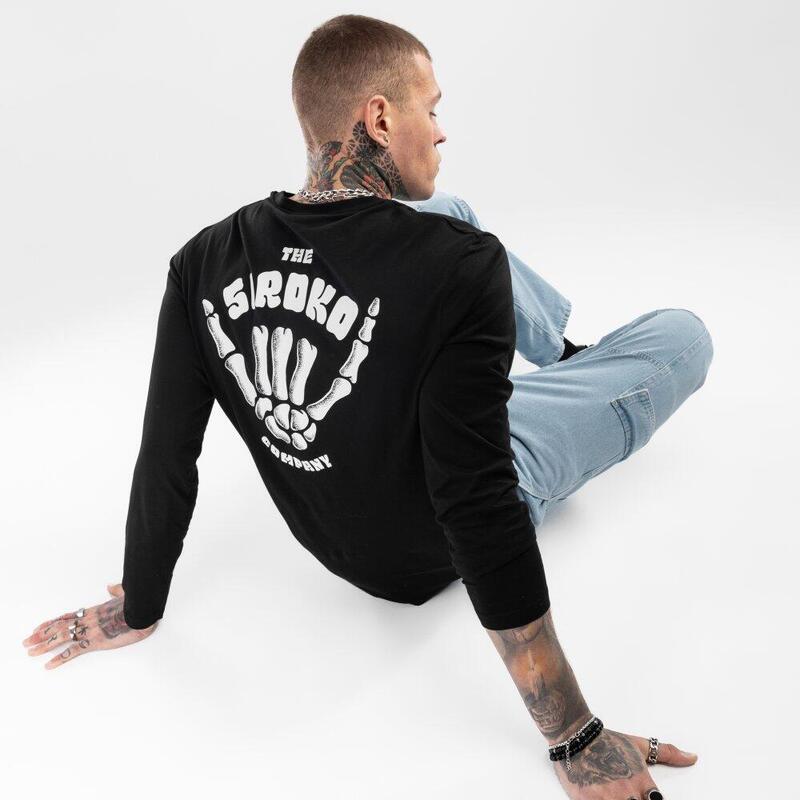 Camisola de manga comprida de algodão homem Lifestyle Tattoo SIROKO Preto