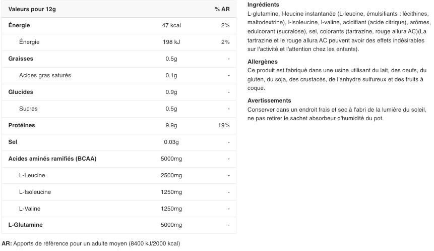 BCAA/Glutamine - BCAA+Glutamine Zero - Orange 480g 2/5