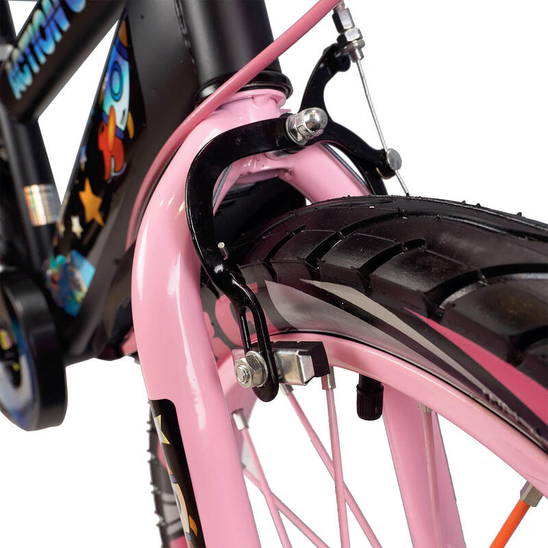 Bicicleta copii 6-9 ani cu roti ajutatoare,bidon apa Super Nova II,20 inch,roz