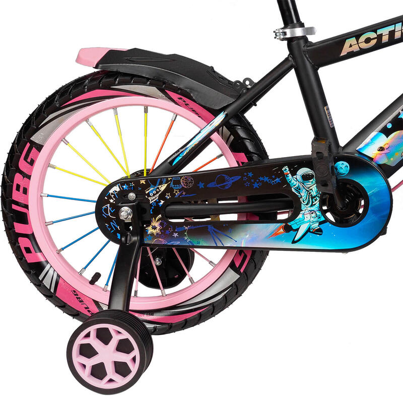 Bicicleta copii 6-9 ani cu roti ajutatoare,bidon apa Super Nova II,20 inch,roz