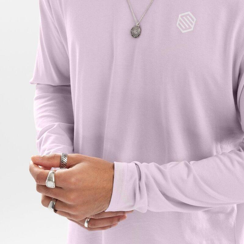 Camisola de manga comprida de algodão homem Lifestyle Roots SIROKO Roxo