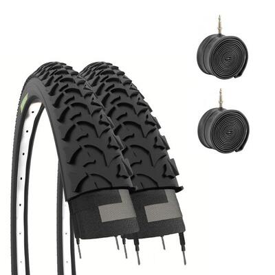2 copertoni 26x1.95 (50-559) + camere. pneumatici bici 26 x 1.95 tassellati EV