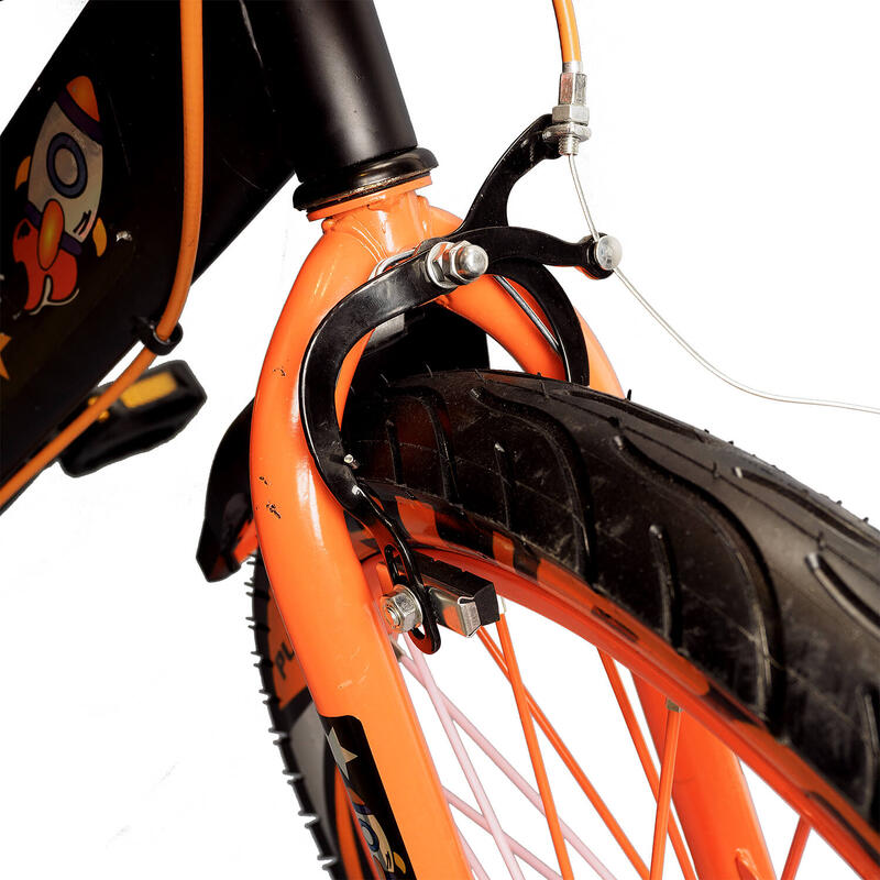 Bicicleta copii 6-8 ani cu roti ajutatoare si bidon apa Nova, 18 inch, orange