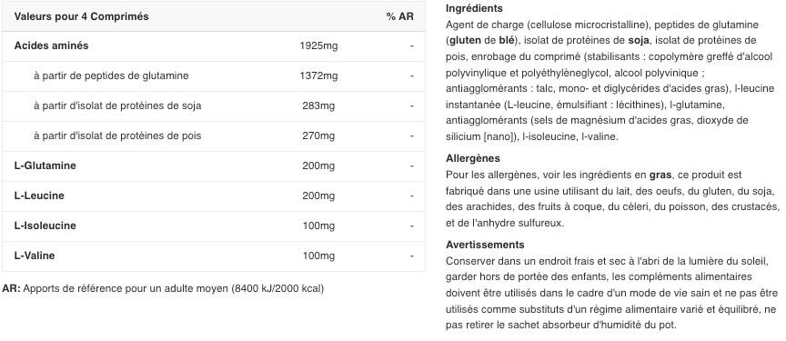 Acides aminés essentiels - Mega Amino 3200 2/3