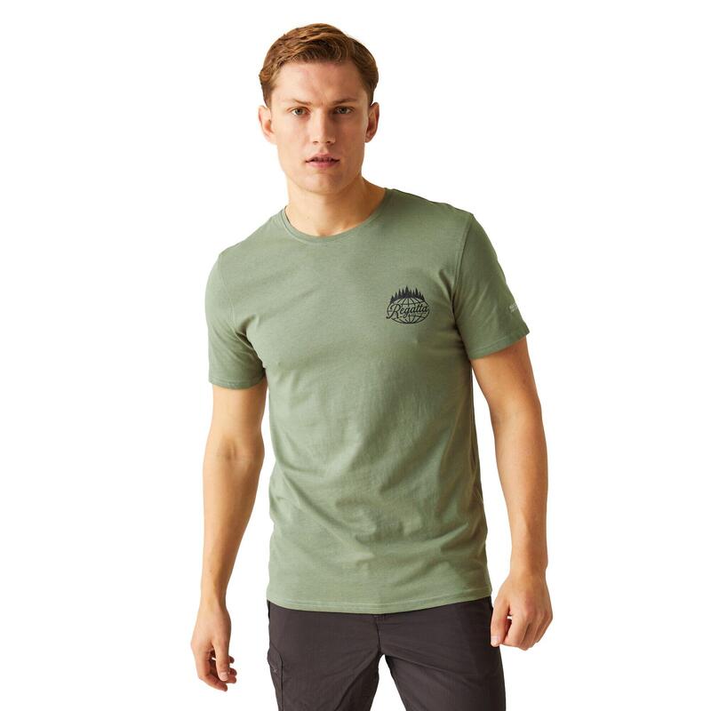 Camiseta Breezed IV Árboles para Hombre Verde Ágave