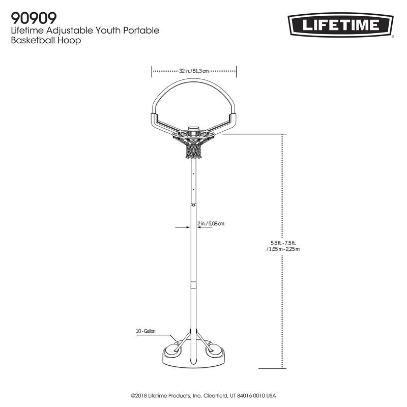 Lifetime Panier de basket enfant ajustable en hauteur #90909