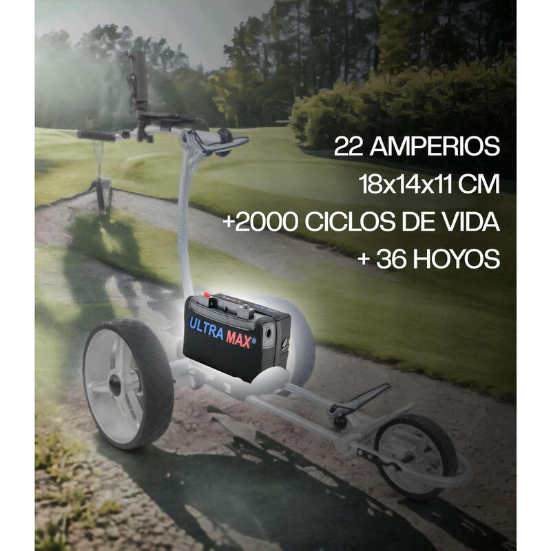 Batería Litio Carrito Golf 12V de 22Ah (+36 Hoyos)